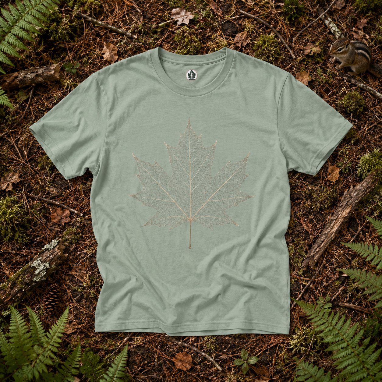 Skeleton Sugar Maple Leaf T‑Shirt