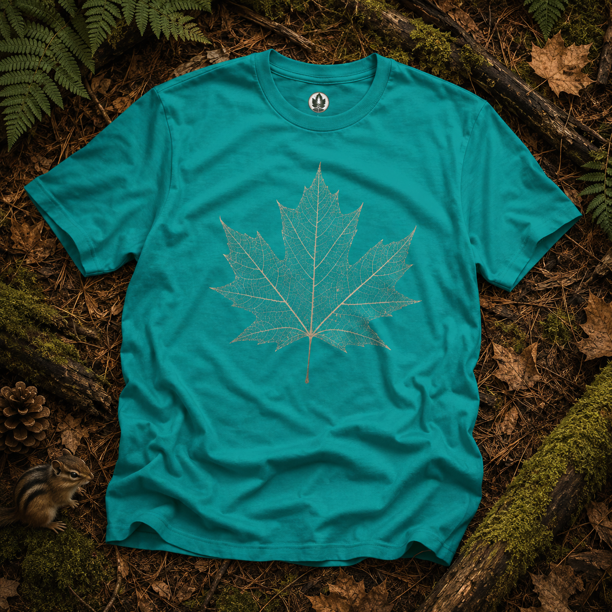 Skeleton Sugar Maple Leaf T‑Shirt