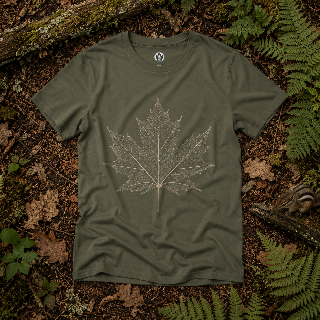 Skeleton Sugar Maple Leaf T‑Shirt