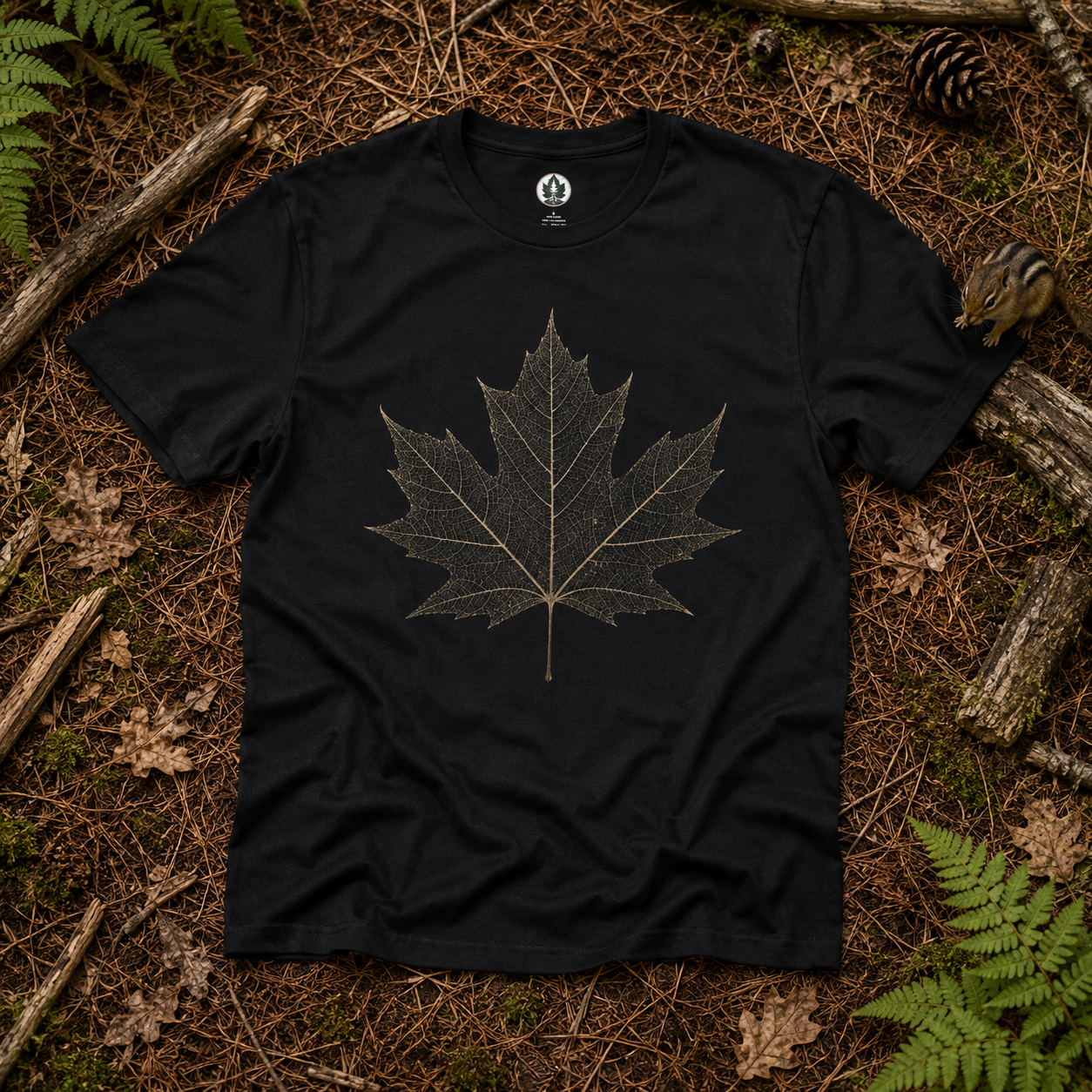 Skeleton Sugar Maple Leaf T‑Shirt