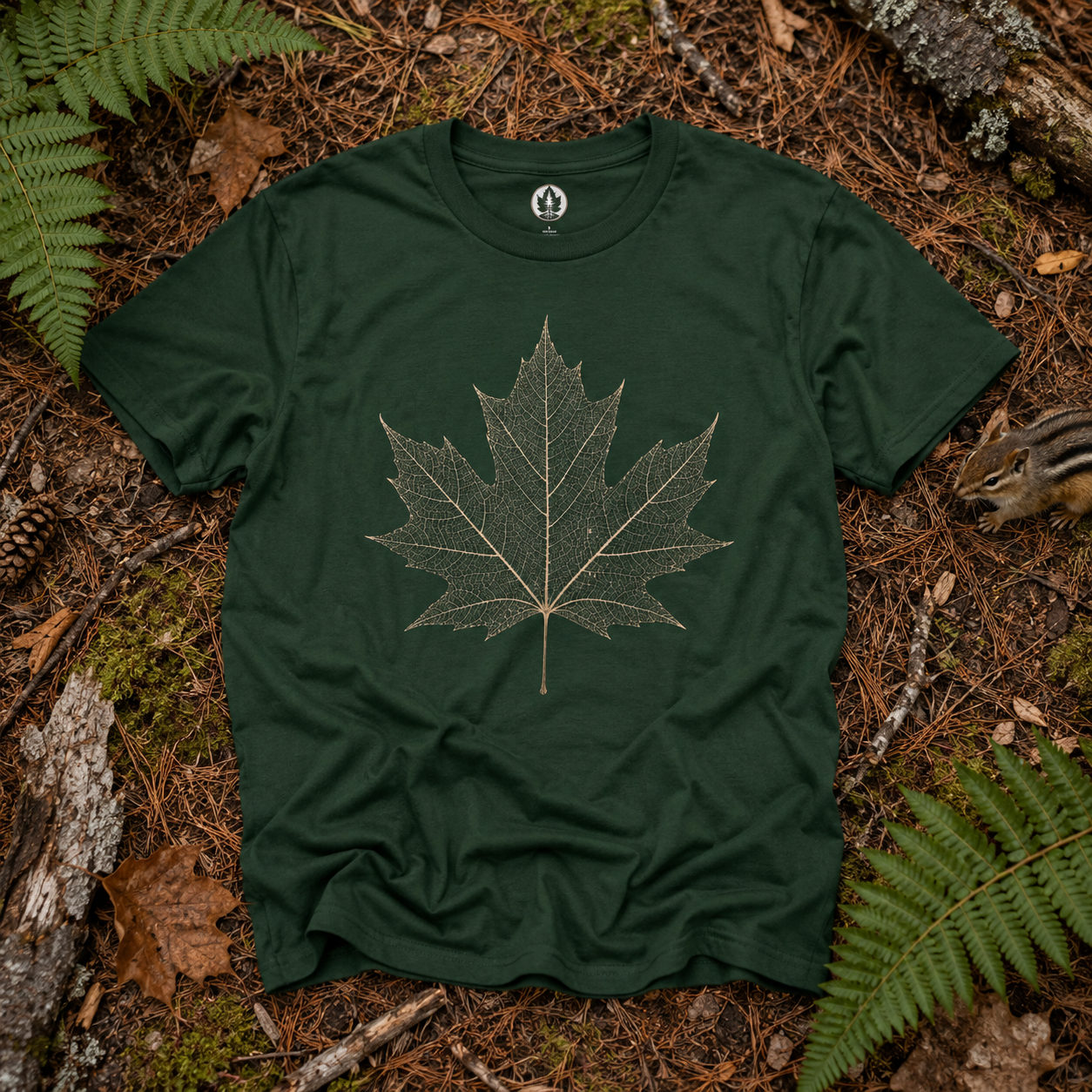 Skeleton Sugar Maple Leaf T‑Shirt