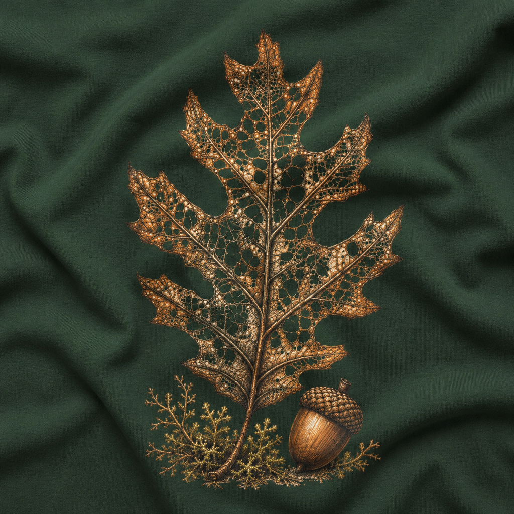 Skeleton Red Oak Leaf T‑Shirt