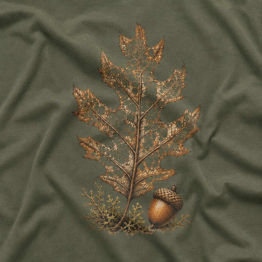 Skeleton Red Oak Leaf T‑Shirt
