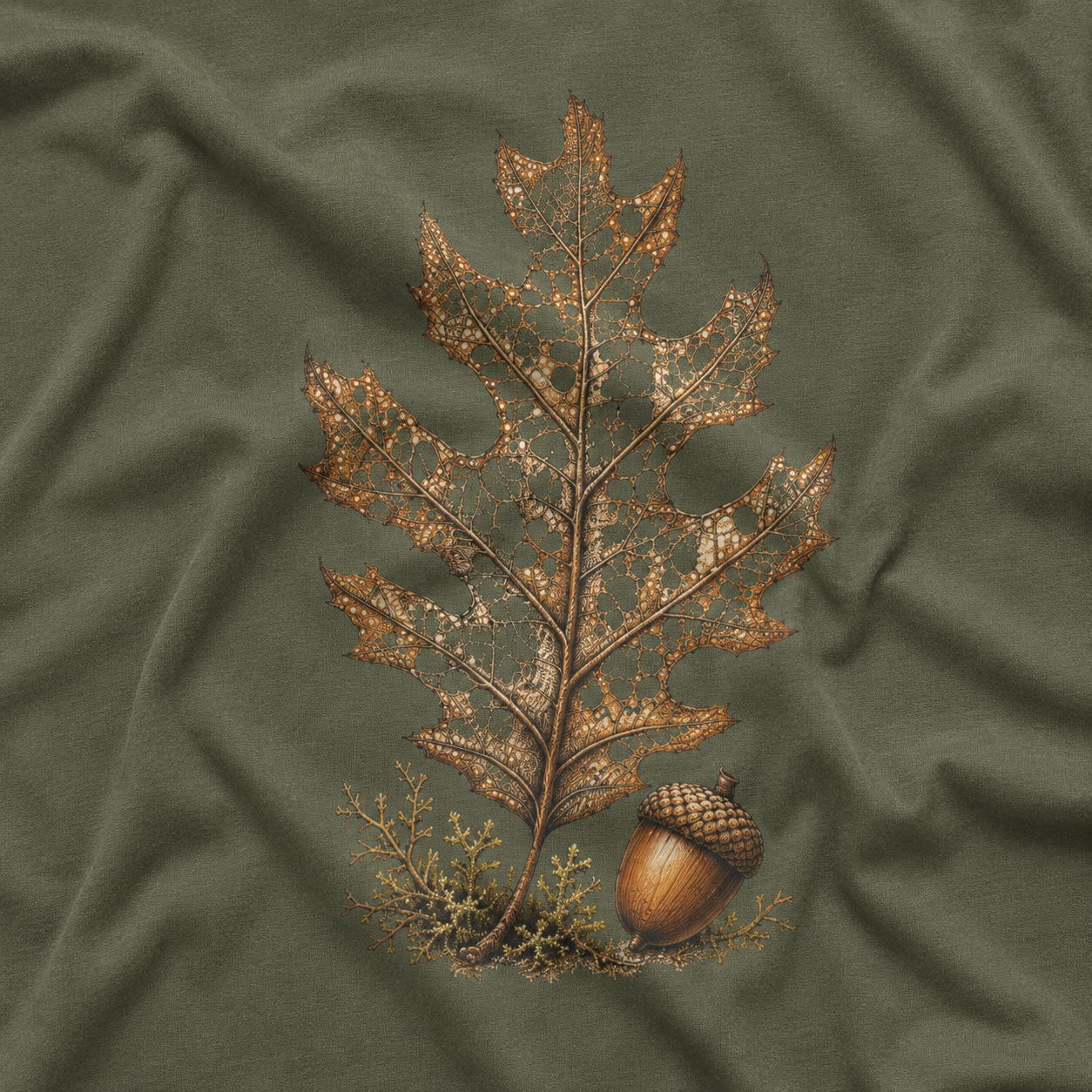 Skeleton Red Oak Leaf T‑Shirt