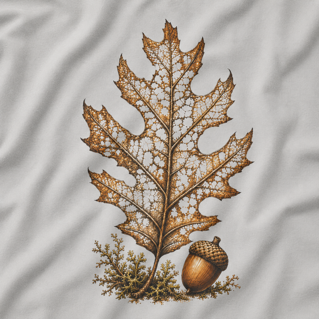 Skeleton Red Oak Leaf T‑Shirt