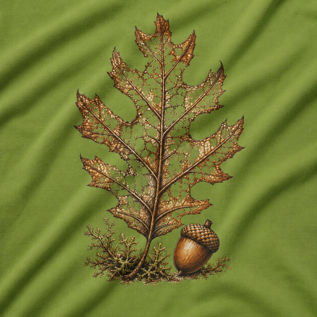 Skeleton Red Oak Leaf T‑Shirt