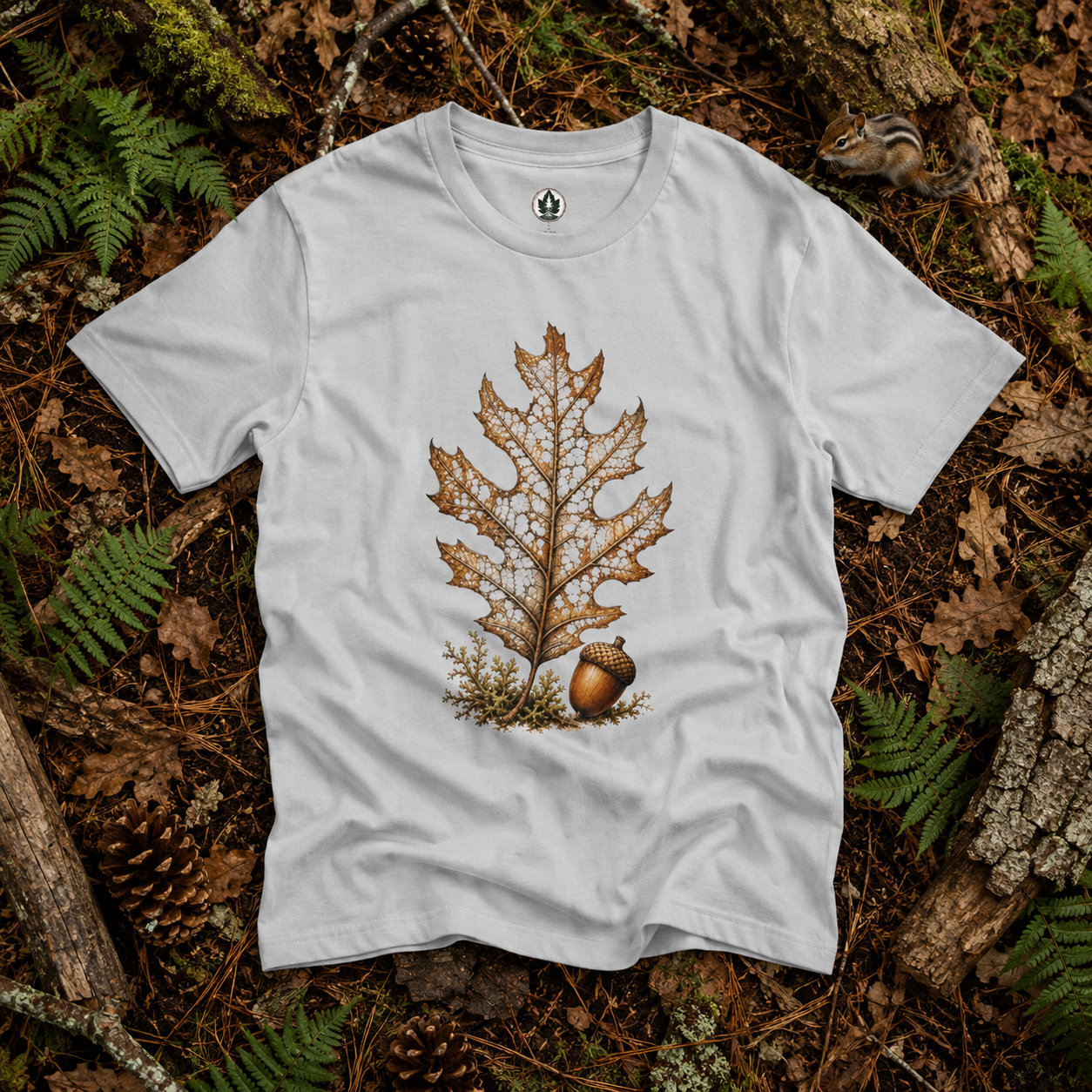 Skeleton Red Oak Leaf T‑Shirt