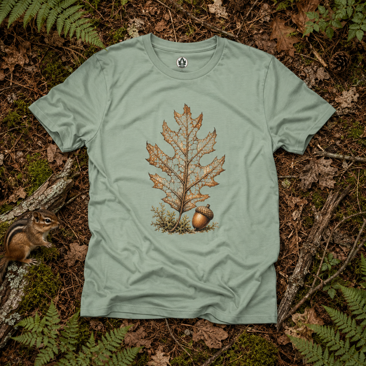 Skeleton Red Oak Leaf T‑Shirt