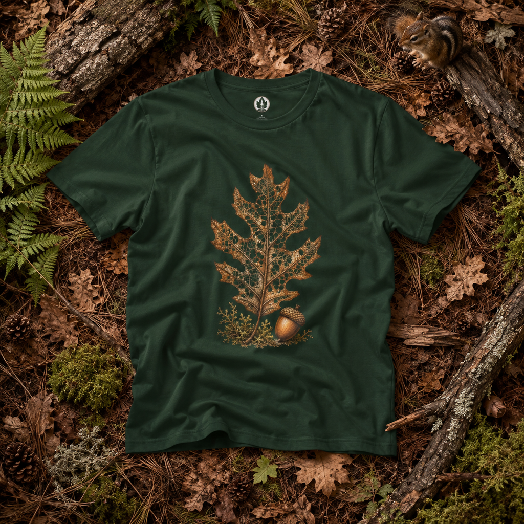 Skeleton Red Oak Leaf T‑Shirt