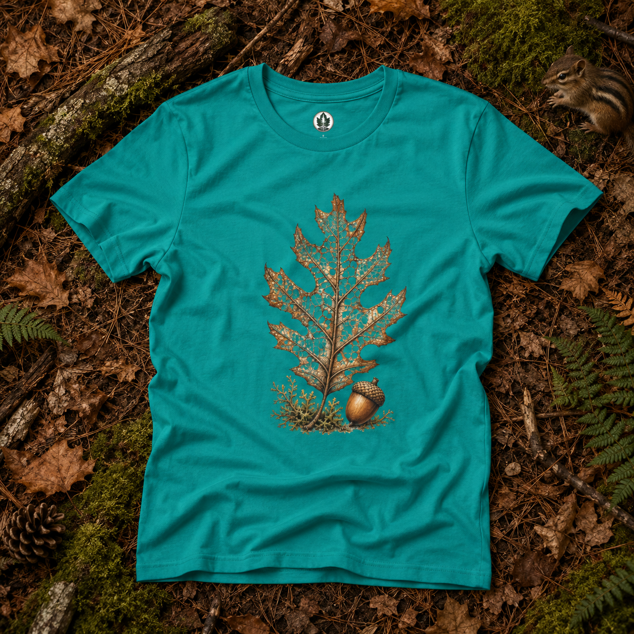 Skeleton Red Oak Leaf T‑Shirt