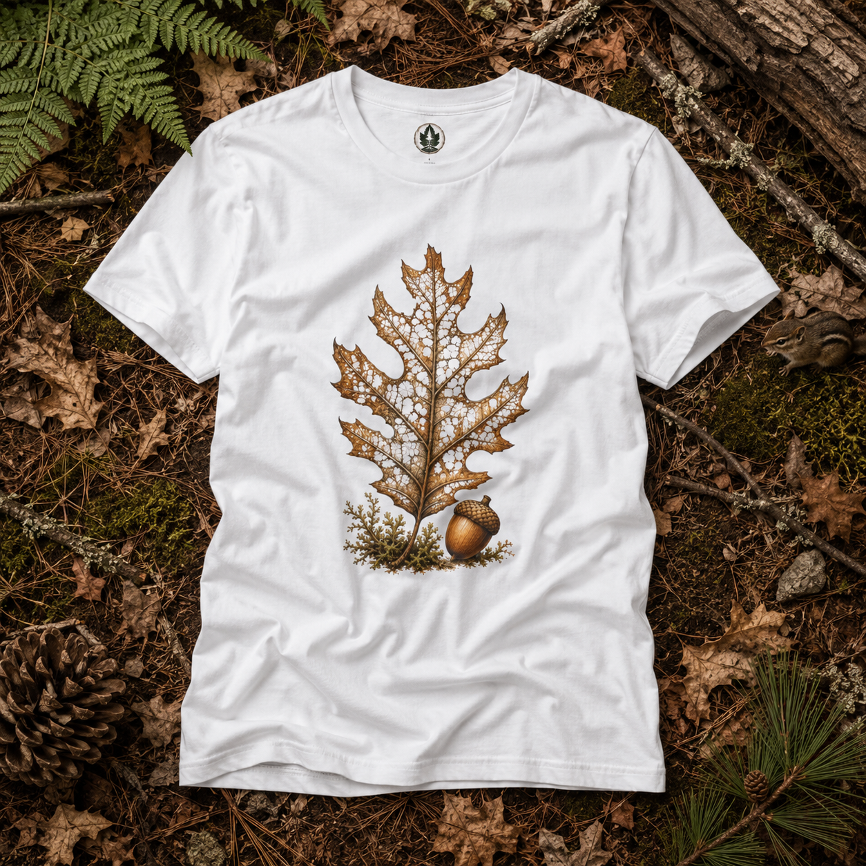 Skeleton Red Oak Leaf T‑Shirt