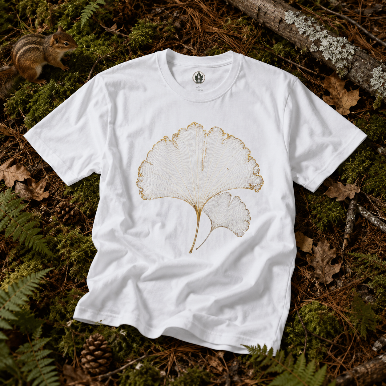 Skeleton Ginkgo Leaf T‑Shirt