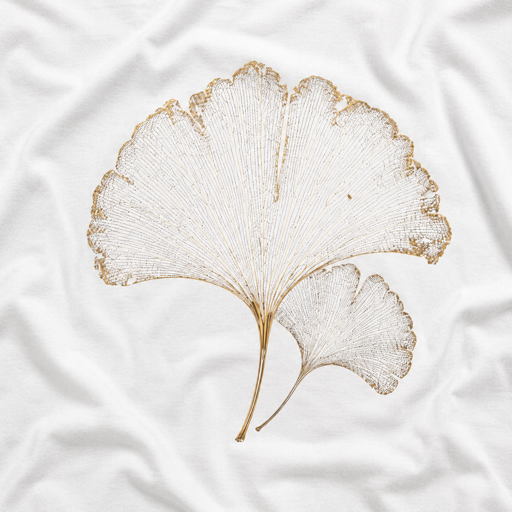 Skeleton Ginkgo Leaf T‑Shirt