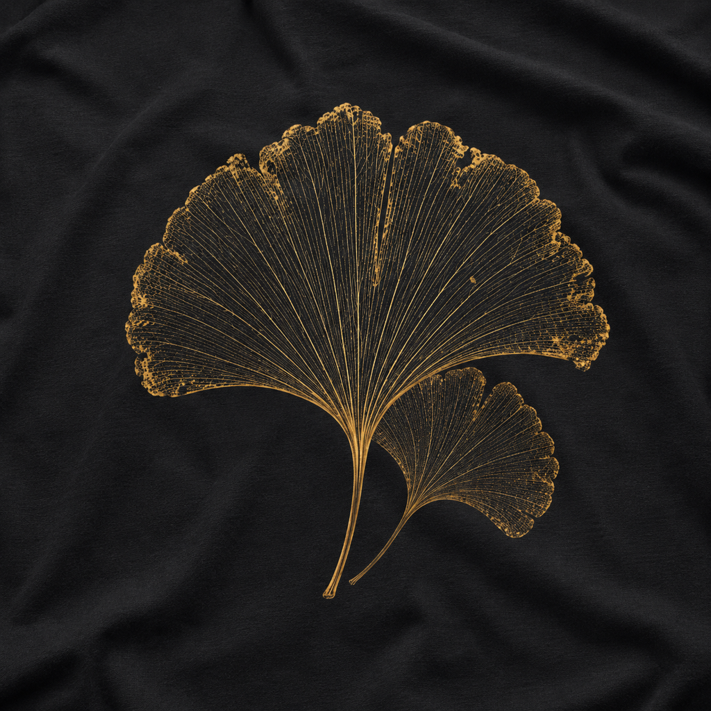 Skeleton Ginkgo Leaf T‑Shirt