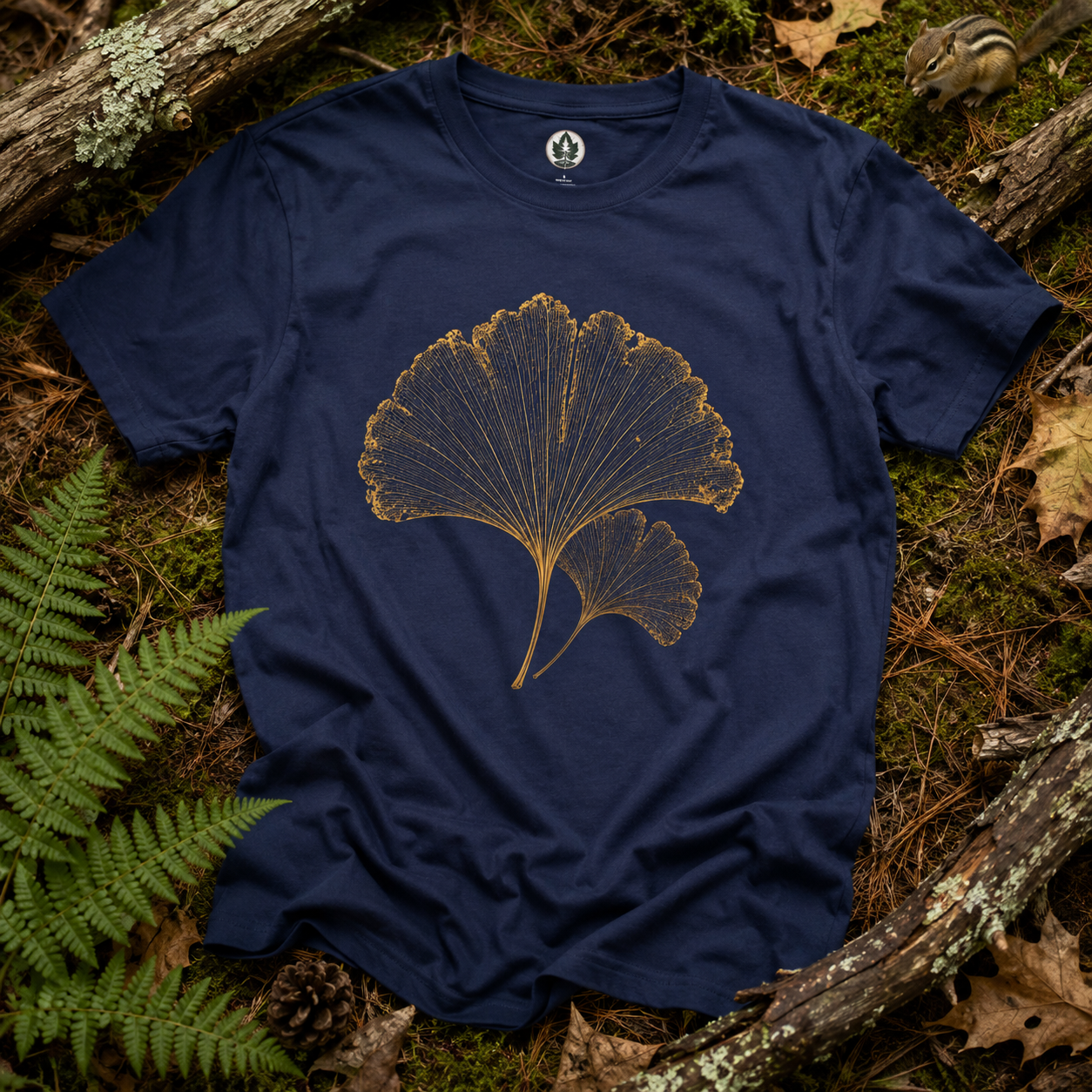 Skeleton Ginkgo Leaf T‑Shirt