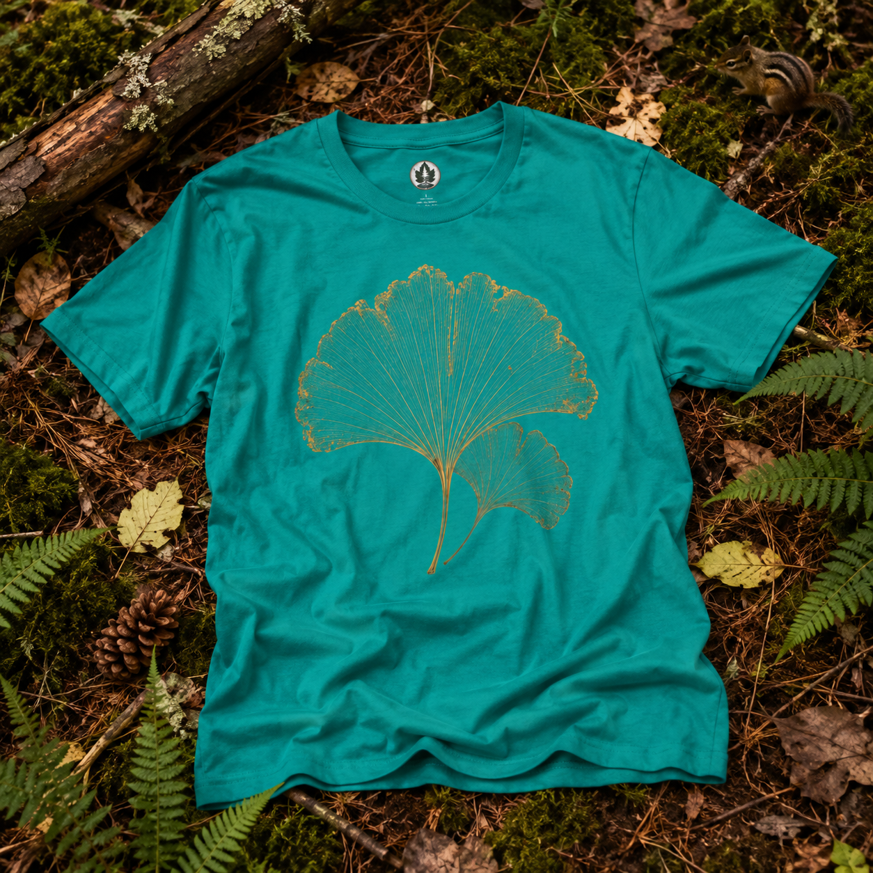 Skeleton Ginkgo Leaf T‑Shirt