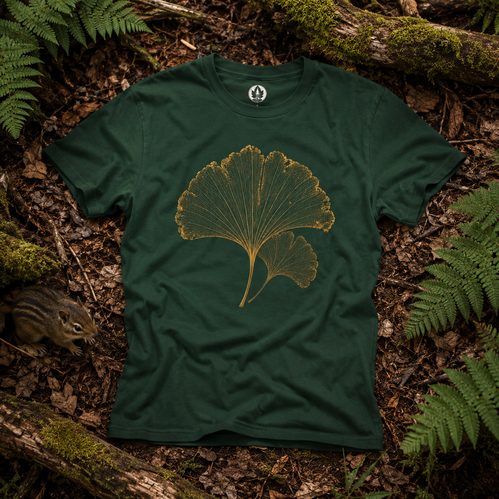 Skeleton Ginkgo Leaf T‑Shirt