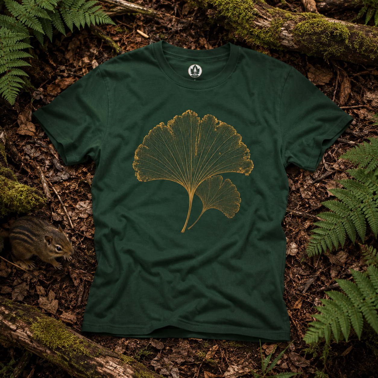 Skeleton Ginkgo Leaf T‑Shirt