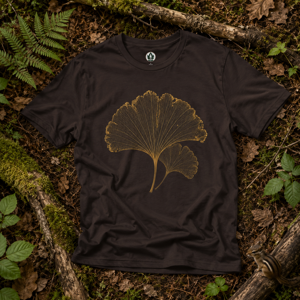 Skeleton Ginkgo Leaf T‑Shirt