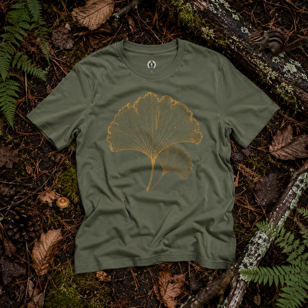 Skeleton Ginkgo Leaf T‑Shirt