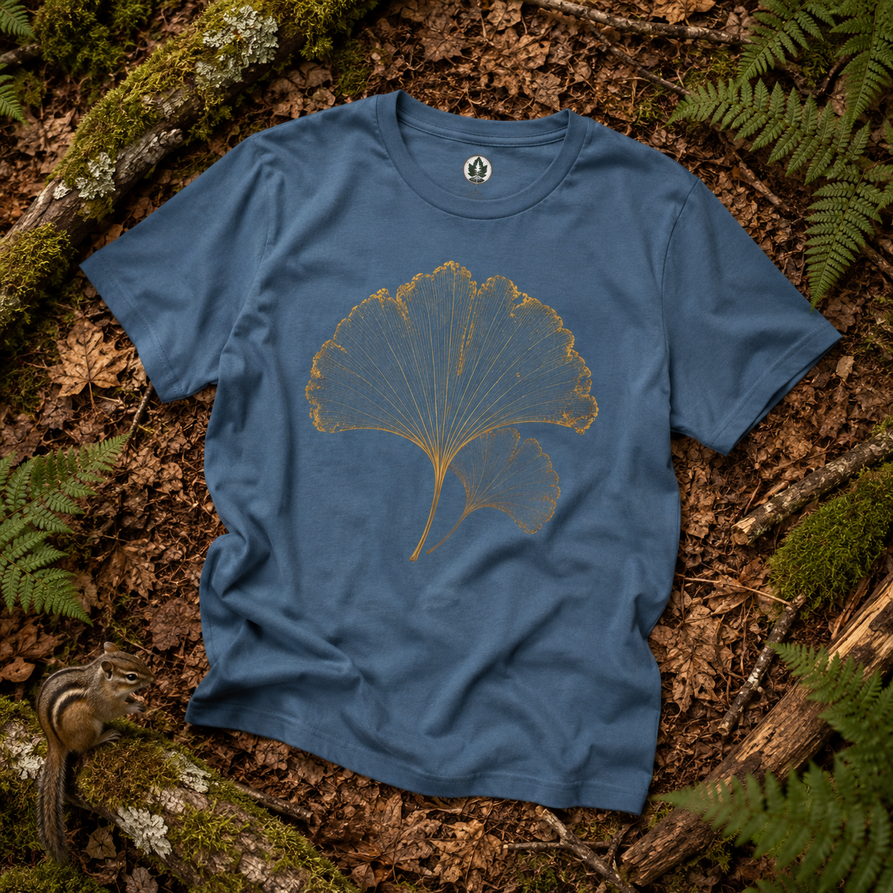 Skeleton Ginkgo Leaf T‑Shirt