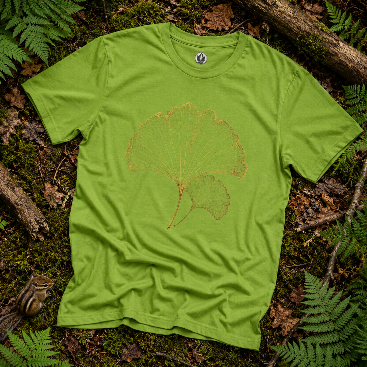 Skeleton Ginkgo Leaf T‑Shirt