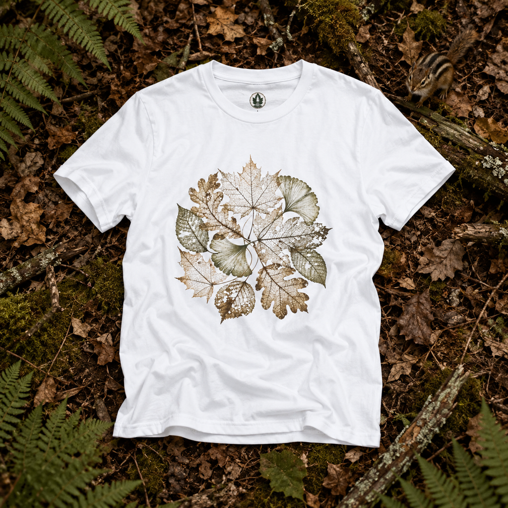 Skeleton Leaf Collage T‑Shirt