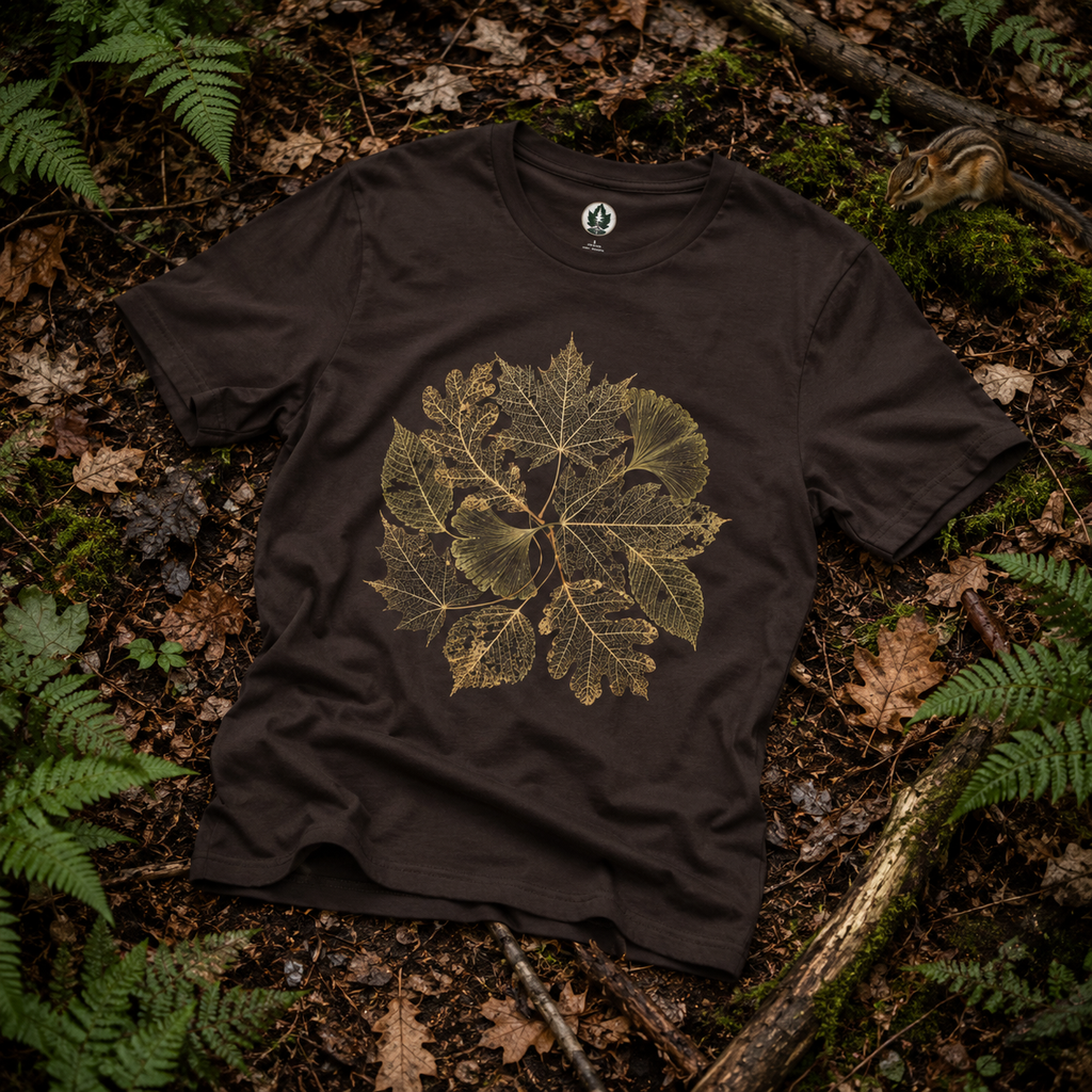 Skeleton Leaf Collage T‑Shirt