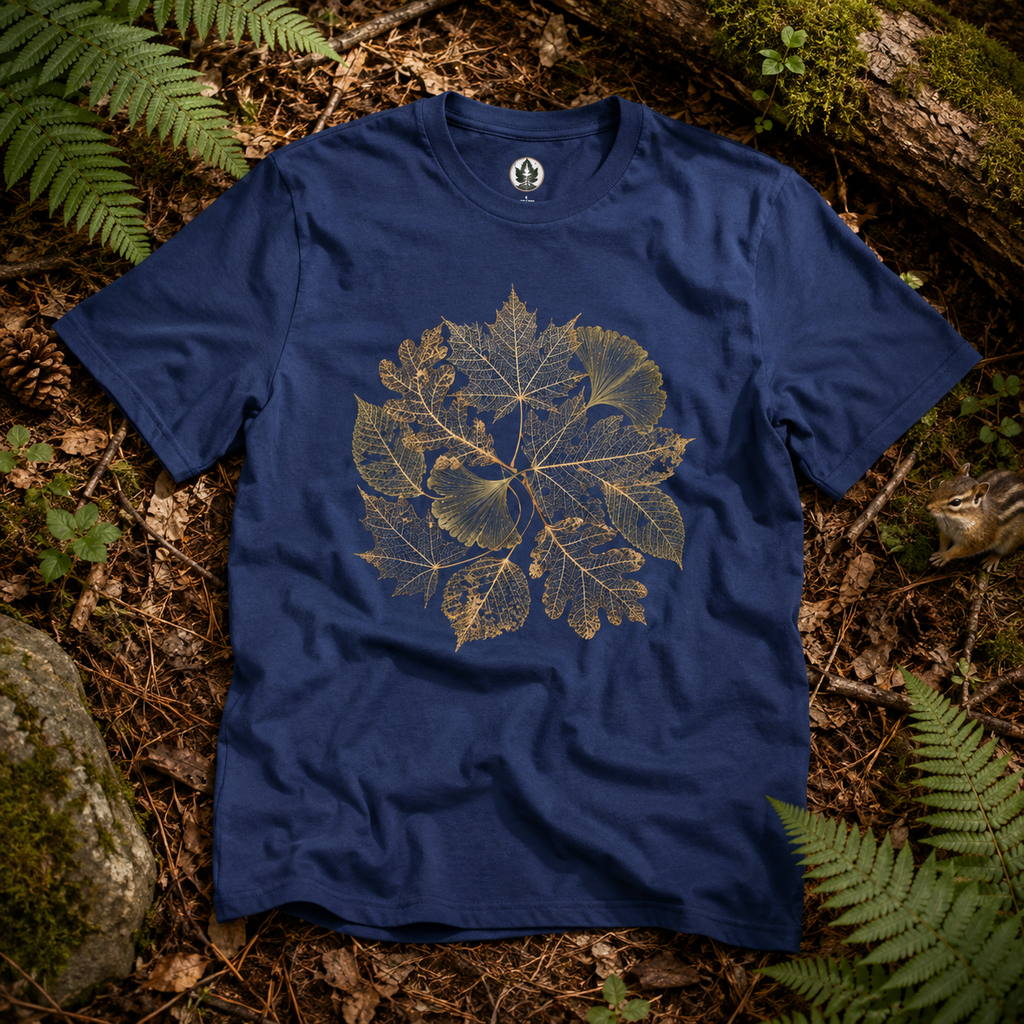 Skeleton Leaf Collage T‑Shirt