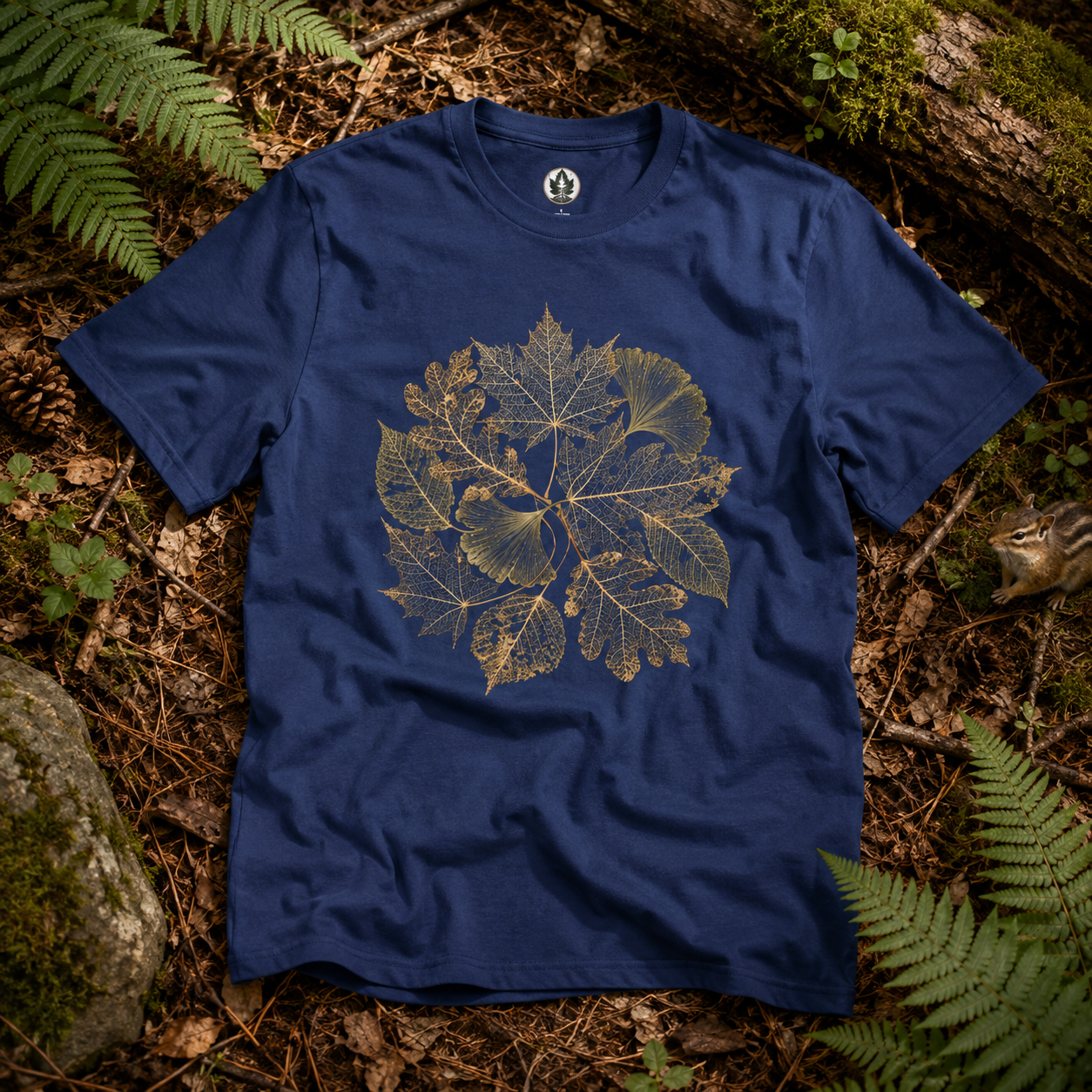 Skeleton Leaf Collage T‑Shirt
