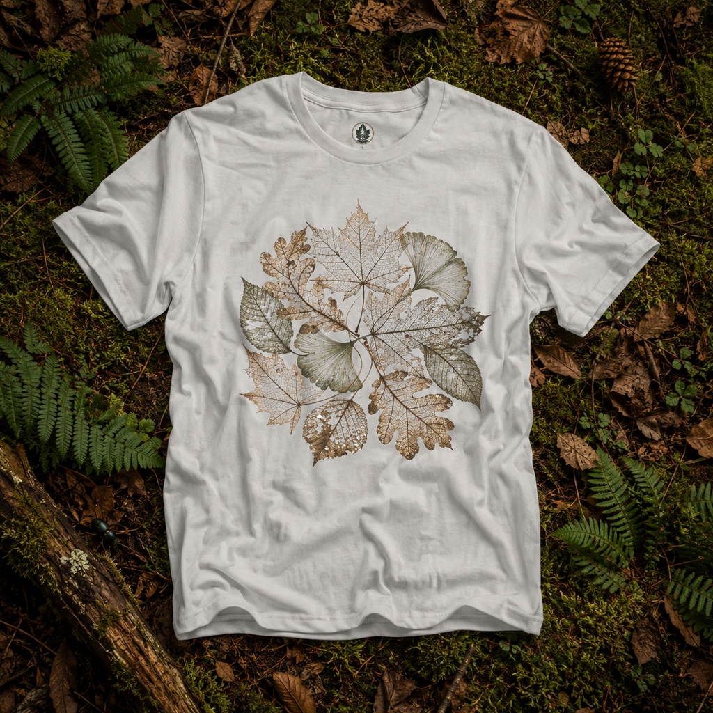 Skeleton Leaf Collage T‑Shirt