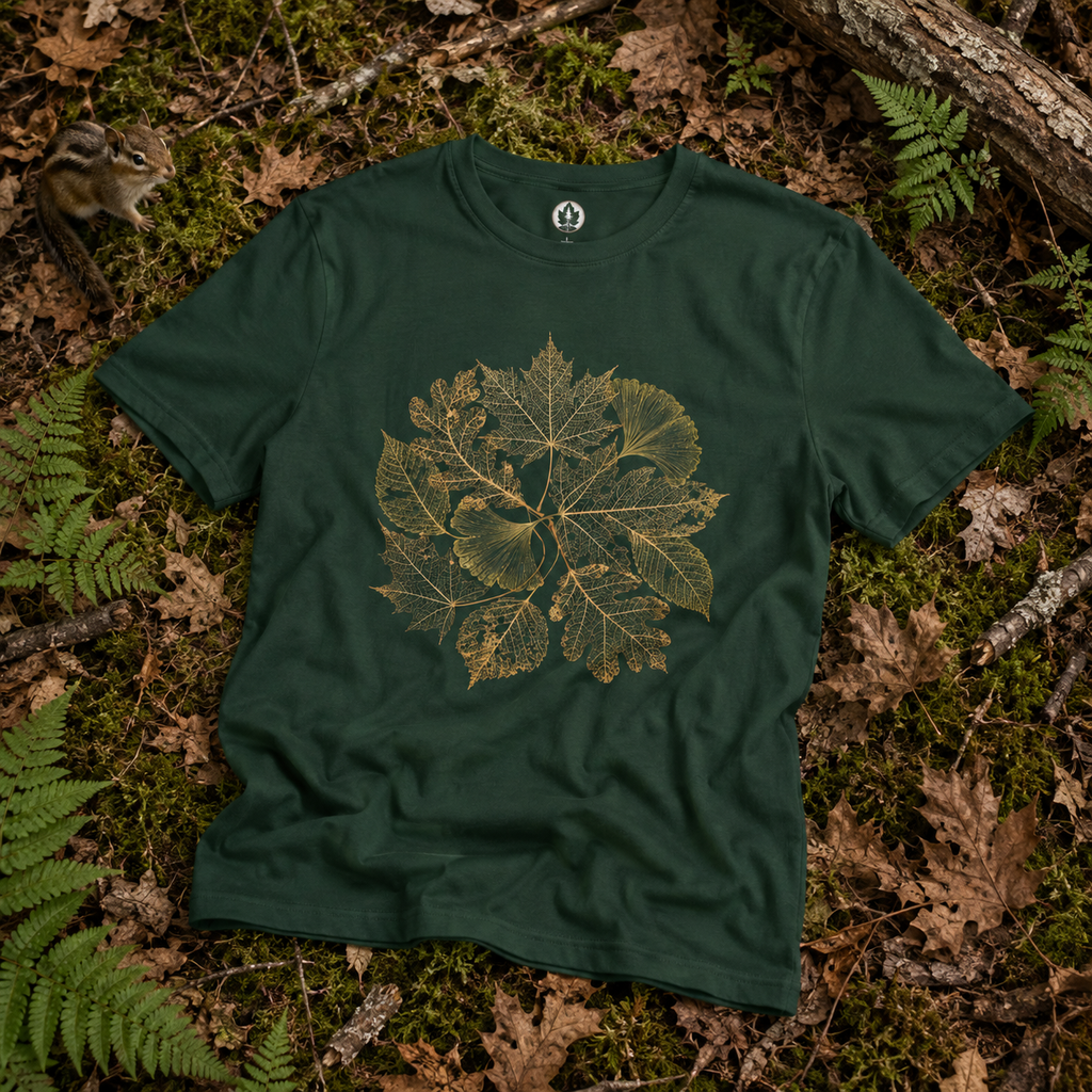 Skeleton Leaf Collage T‑Shirt