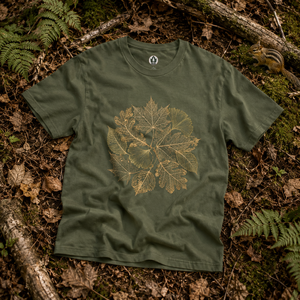 Skeleton Leaf Collage T‑Shirt