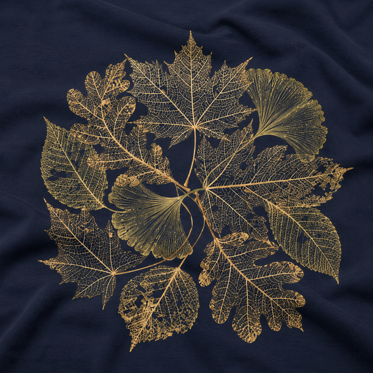 Skeleton Leaf Collage T‑Shirt