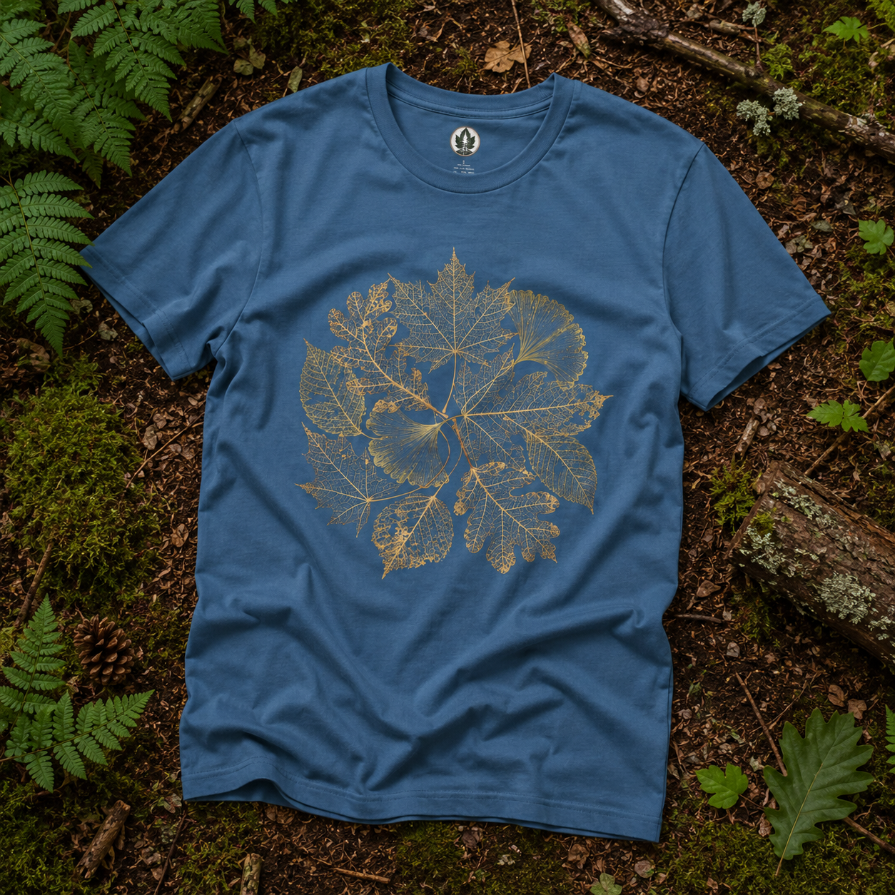 Skeleton Leaf Collage T‑Shirt