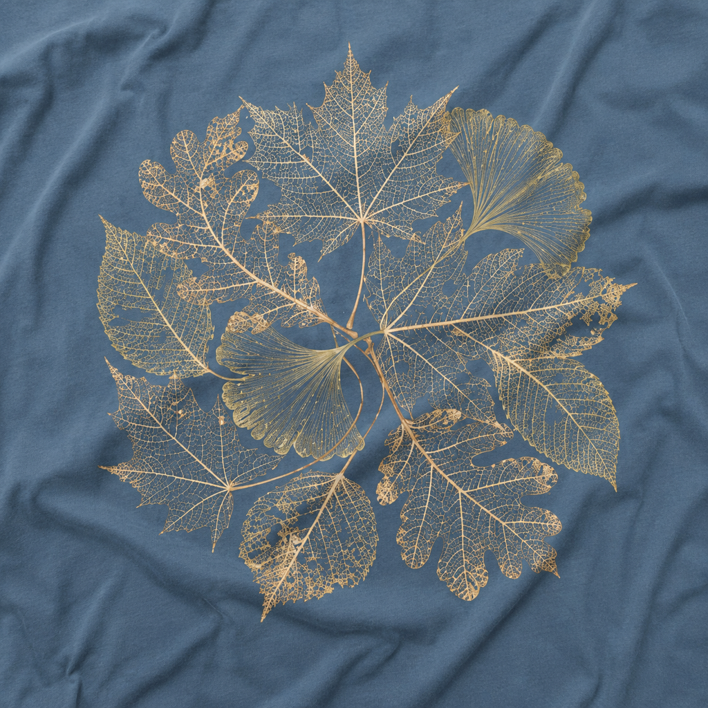 Skeleton Leaf Collage T‑Shirt