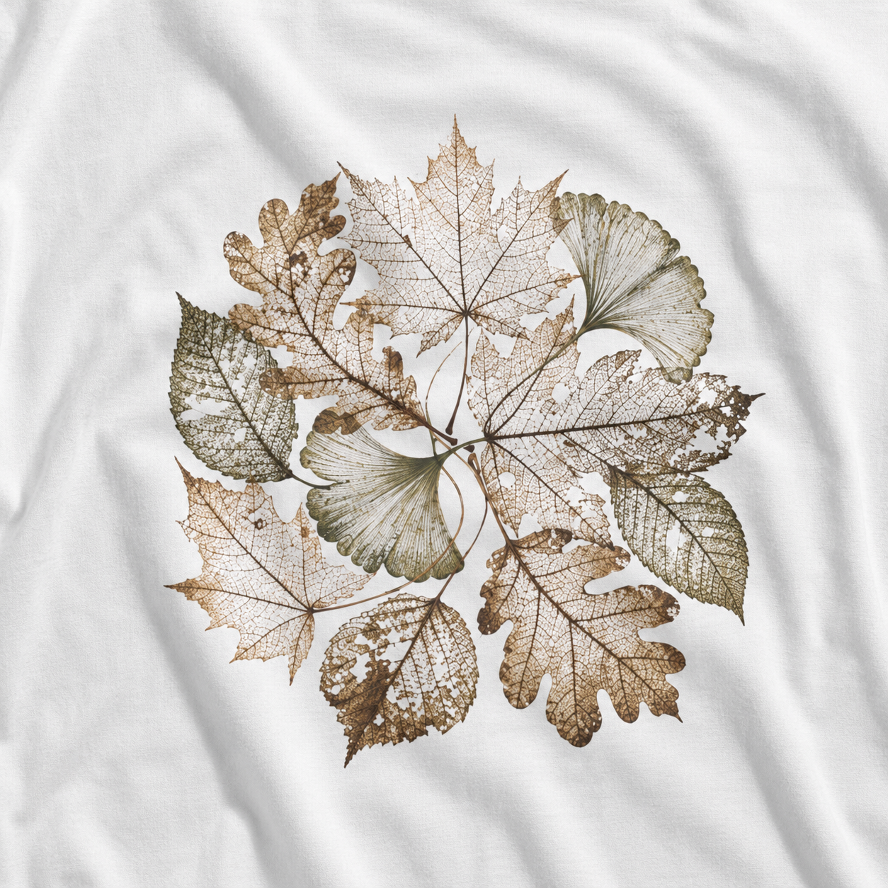Skeleton Leaf Collage T‑Shirt