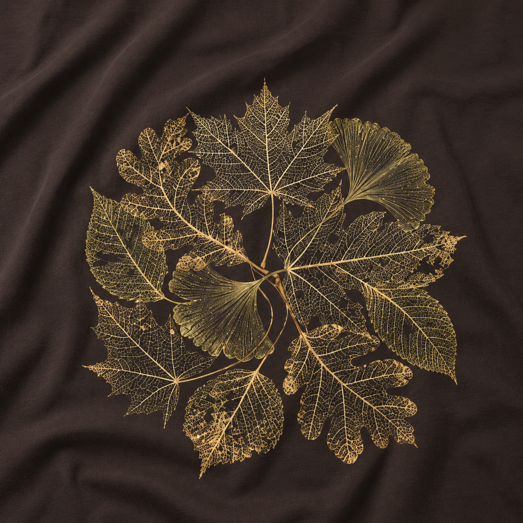 Skeleton Leaf Collage T‑Shirt