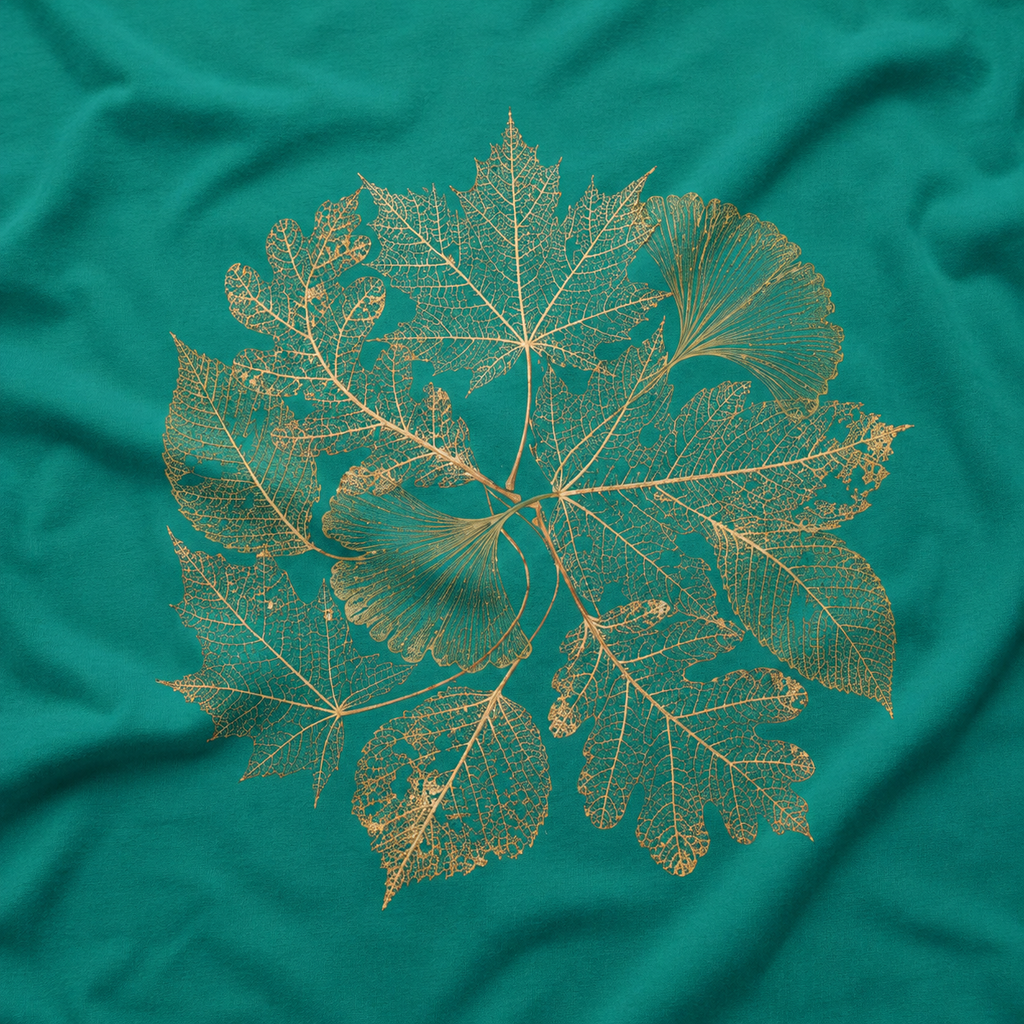 Skeleton Leaf Collage T‑Shirt