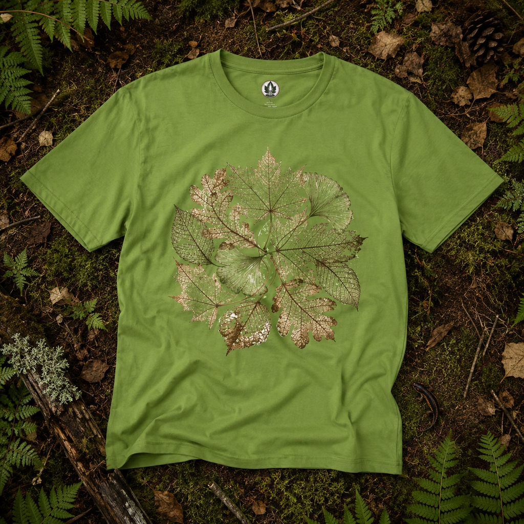 Skeleton Leaf Collage T‑Shirt