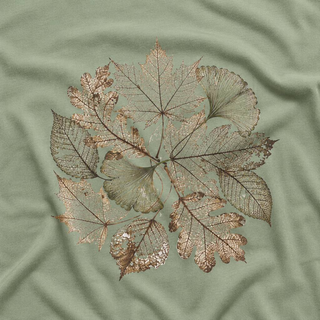 Skeleton Leaf Collage T‑Shirt