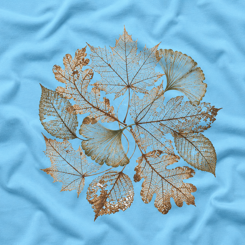 Skeleton Leaf Collage T‑Shirt