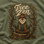 Tree Zen Version 1 Framed in Oak Branches and Leaves T‑Shirt