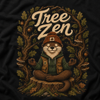 Tree Zen Version 1 Framed in Oak Branches and Leaves T‑Shirt