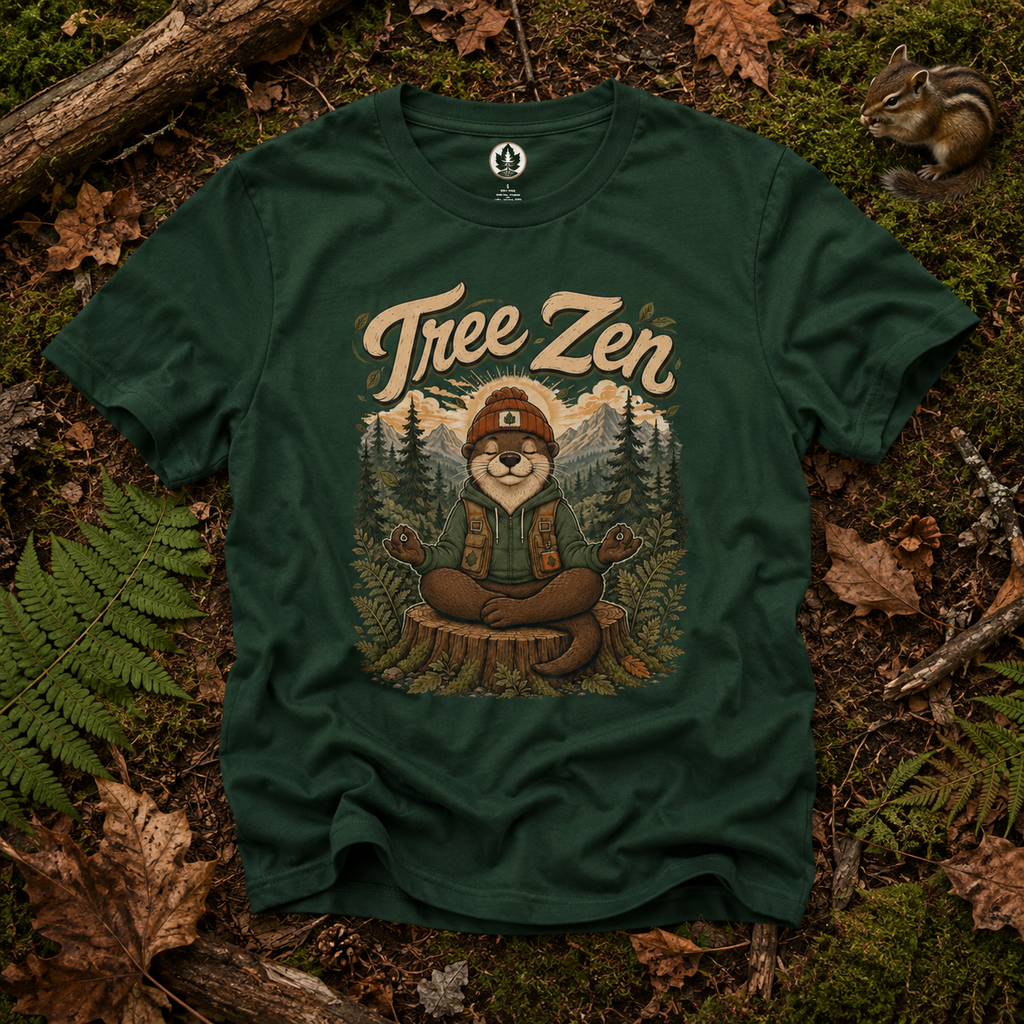 Tree Zen Version 3 with Forest and Mountains in background T‑Shirt