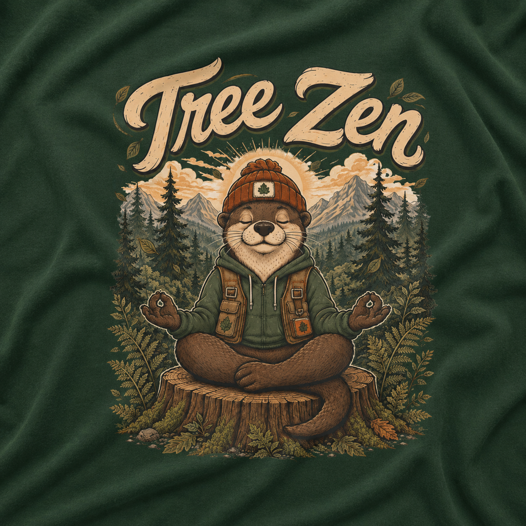 Tree Zen Version 3 with Forest and Mountains in background T‑Shirt