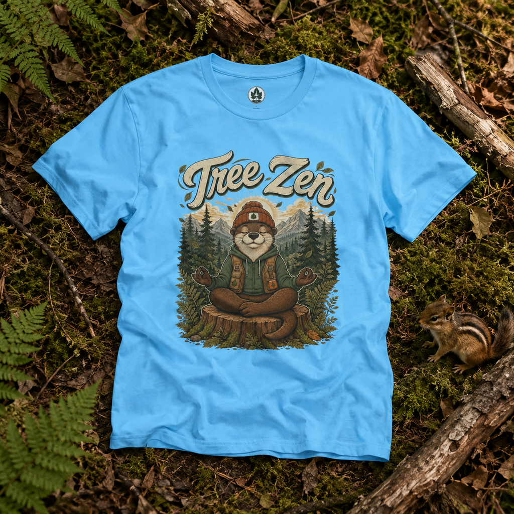 Tree Zen Version 3 with Forest and Mountains in background T‑Shirt