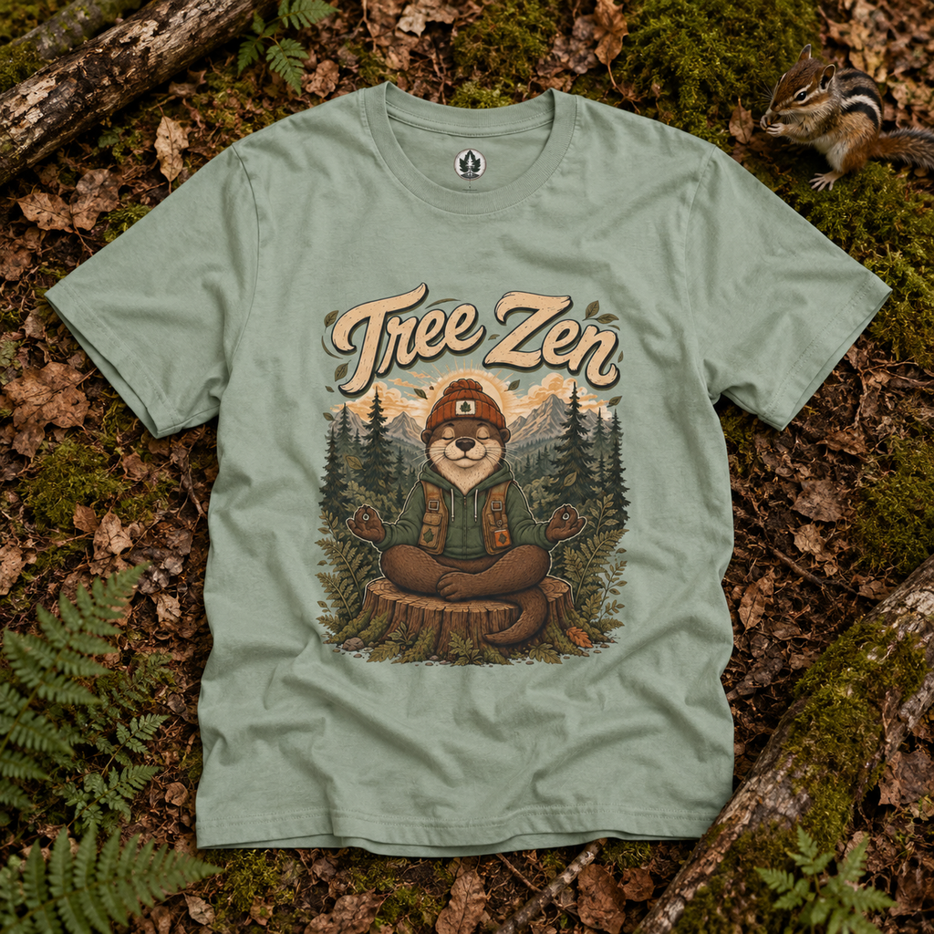 Tree Zen Version 3 with Forest and Mountains in background T‑Shirt