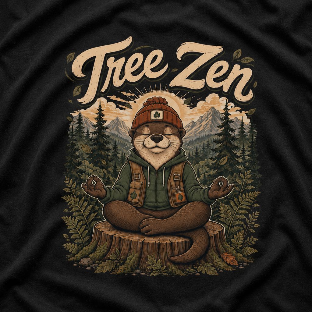 Tree Zen Version 3 with Forest and Mountains in background T‑Shirt