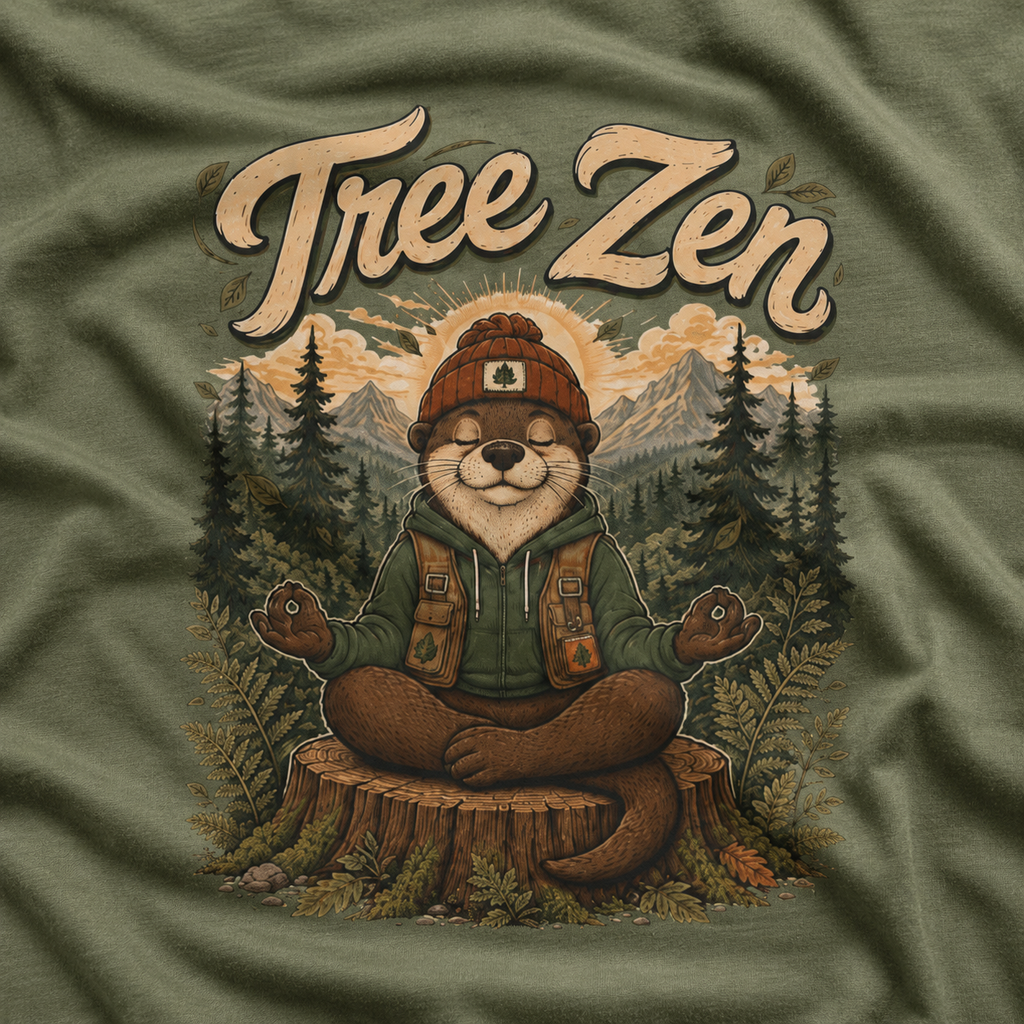 Tree Zen Version 3 with Forest and Mountains in background T‑Shirt